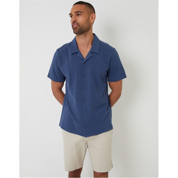 Threadbare Men's Blue Sht Ss Kaylian Extra Large