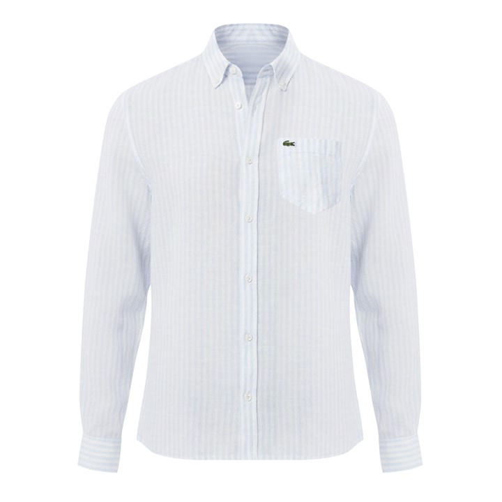 Lacoste Men' Blue Long Sleeve Patterned Shirt in Size S, Sports Direct