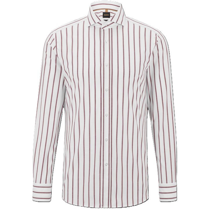 Boss Men' Red T-Hays-Spread-C1-232 Plain Long-Sleeve Shirt in Size S, Sports Direct