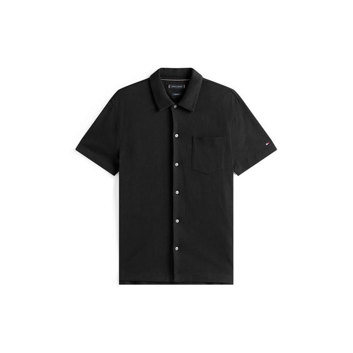 Tommy Hilfiger Men's Black Short Sleeve Plain Shirt in Size M, Sports Direct