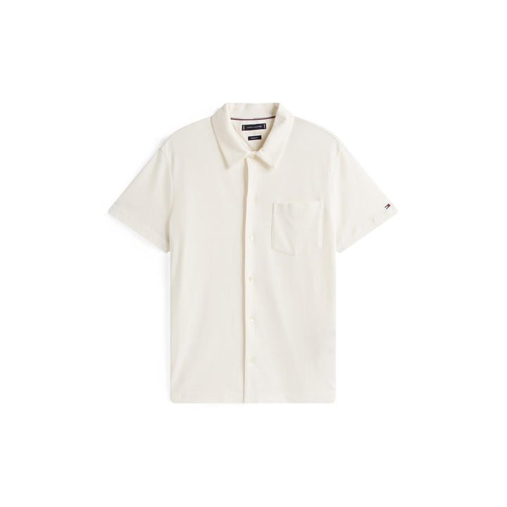 Tommy Hilfiger Men's Beige Short Sleeve Plain Shirt in Size M, Sports Direct