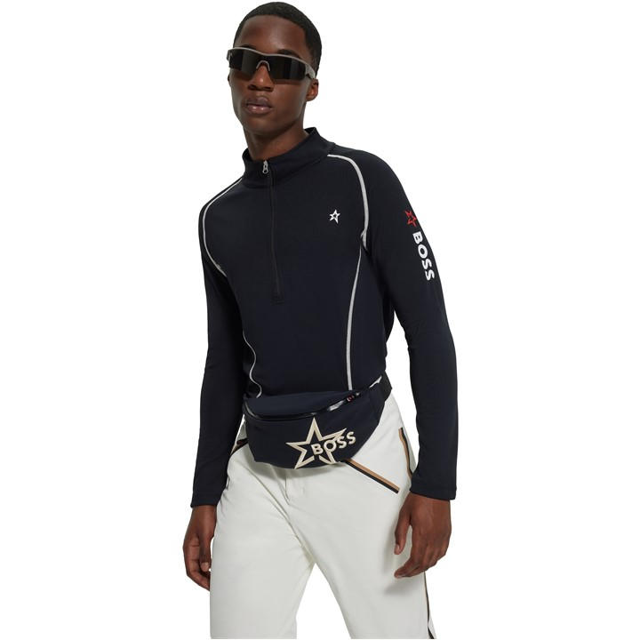 Boss Men's Black Quarter Zip Fleece in Size L, Sports Direct