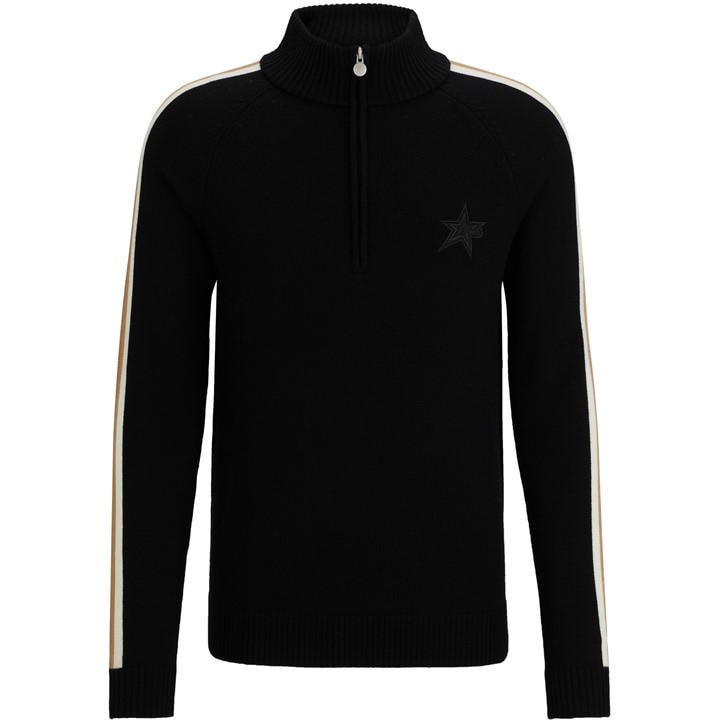 Boss Men' Black Quarter-Zip Fleece in Size S, Sports Direct