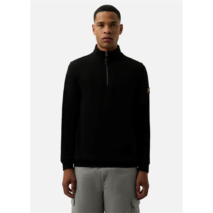 Patrick Men's Black Quarter-Zip Fleece in Size L, Sports Direct