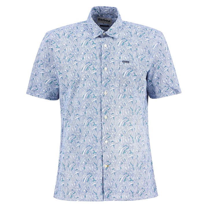 Barbour Men's Blue Patterned Short Sleeve Shirt in Size 2XL, Sports Direct