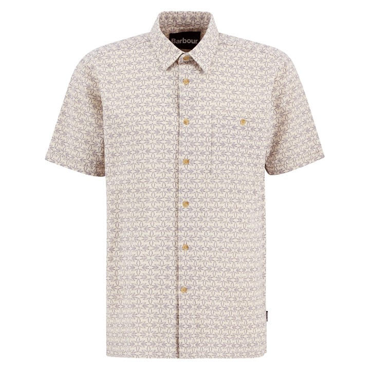 Barbour Men's Beige Patterned Short Sleeve Shirt in Size M, Sports Direct
