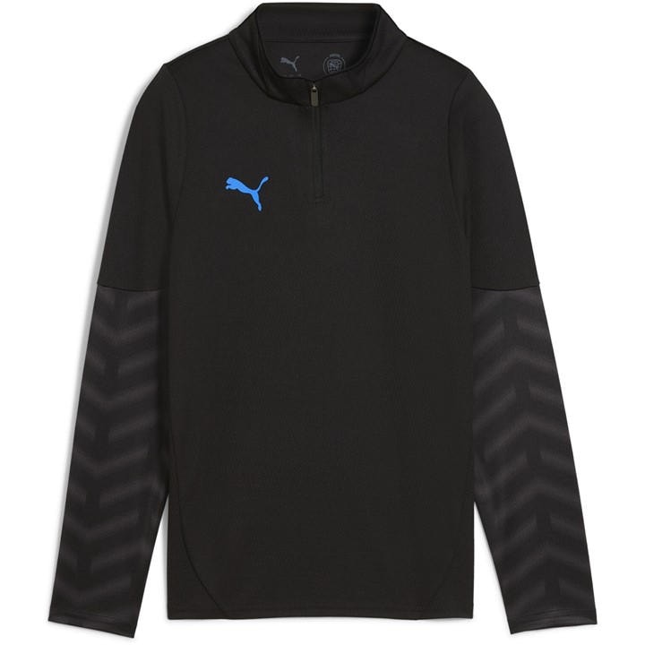 Puma  Kids Black Individual Cup Drill Top  in Size 13 - 14 Years, Sports Direct
