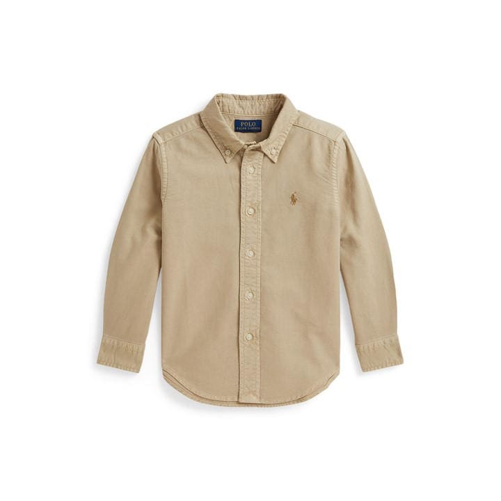 Polo Ralph Lauren Boys Cream Kids' Long Sleeve Plain Shirt in Size 5 - 6 Years, Sports Direct