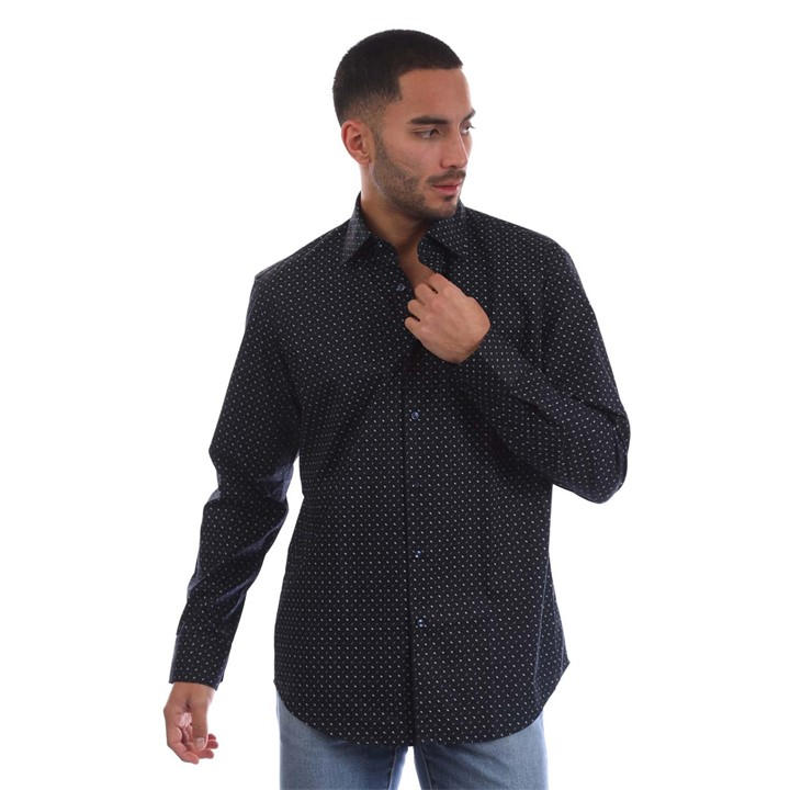 Boss Men's Blue H Joe Kent Oxford Long Sleeve Shirt in Size 43, Sports Direct