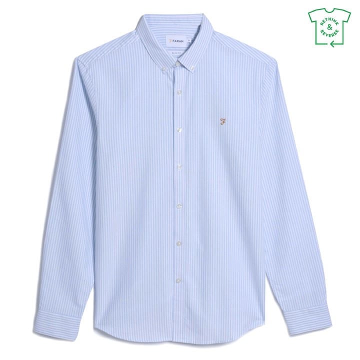 Farah Men's Blue Long Sleeve Patterned Shirt in Size M, Sports Direct