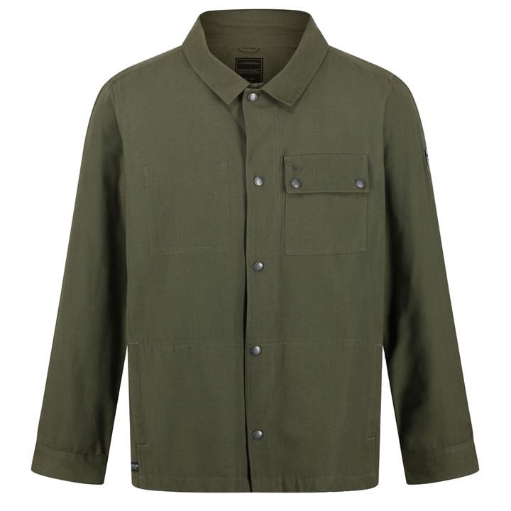 Regatta Men's Green Jayden Long Sleeve Plain Shirt in Size M, Sports Direct
