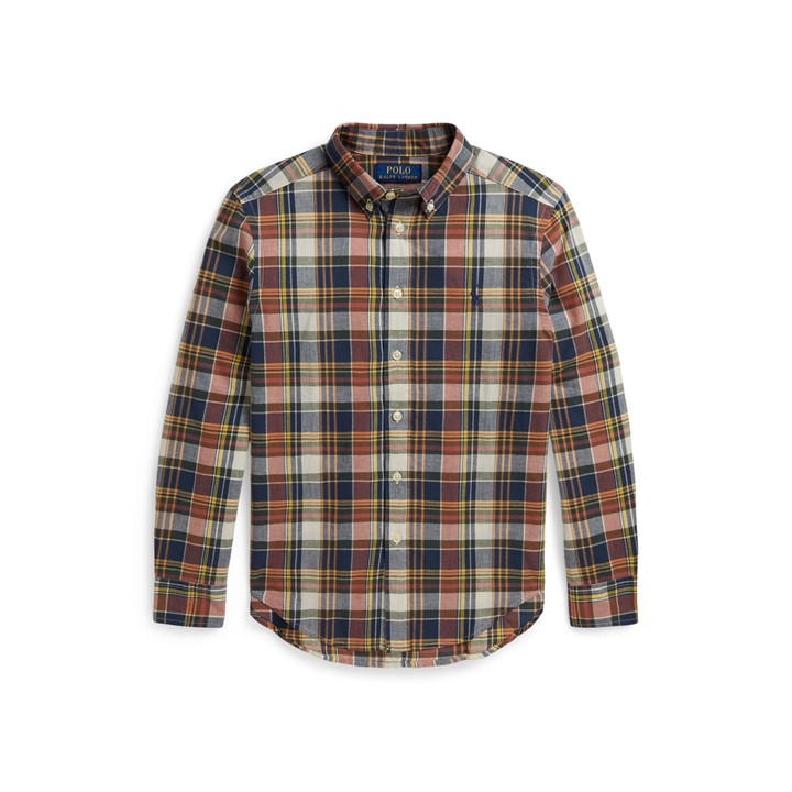Polo Ralph Lauren Boys Blue Kids' Check Long Sleeve Patterned Shirt, Sports Direct