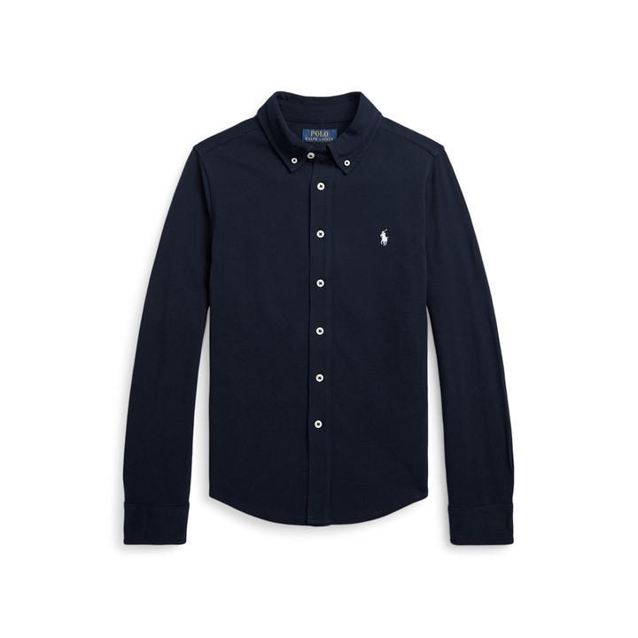 Polo Ralph Lauren Boys Blue Kids' Mesh Long Sleeve Plain Shirt in Size 9 - 10 Years, Sports Direct