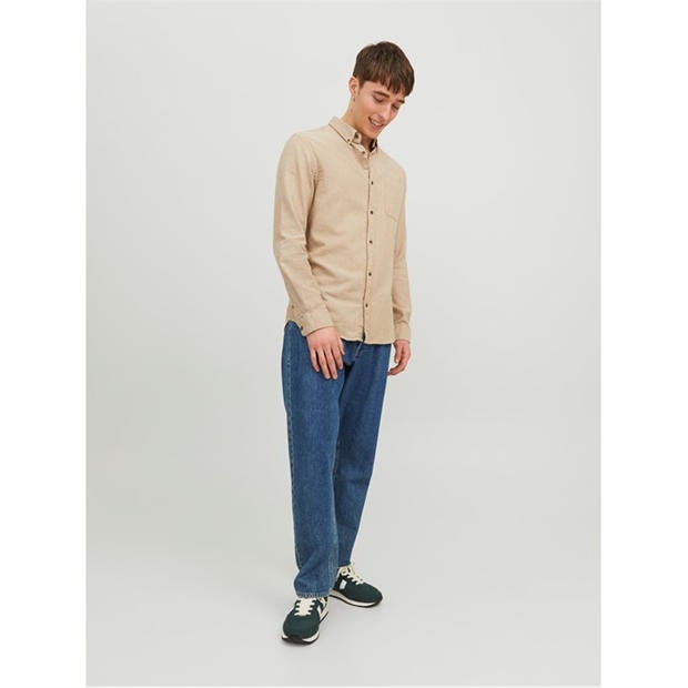 Ovsena kaša - Jack and Jones - Men's Classic Long-Sleeve Plain Shirt