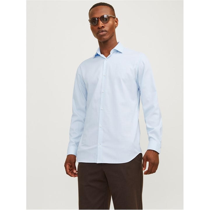 Jack And Jones Men's Blue Parker Long-Sleeve Patterned Shirt in Size XS, Sports Direct