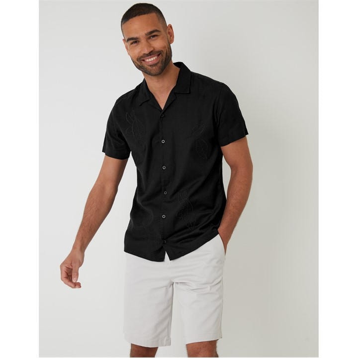 Threadbare Men's Maples Short-Sleeve Patterned Shirt - Black - Small - Image 2