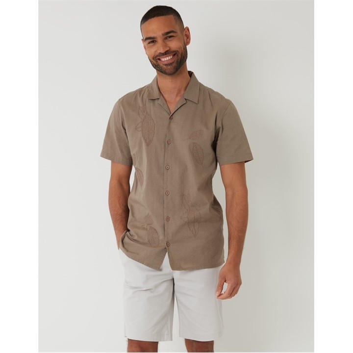 Threadbare Men's Brown Maples Short-Sleeve Patterned Shirt in Size 2XL, Sports Direct