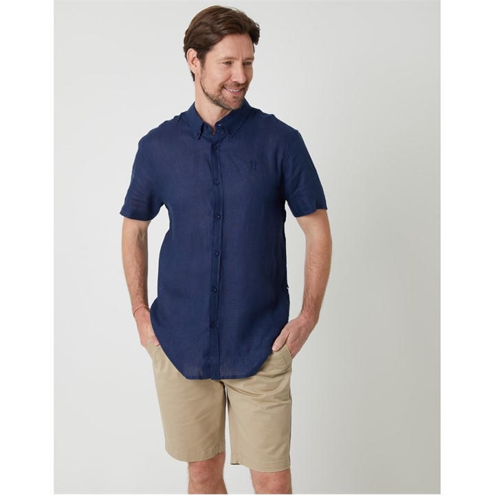 Saltwell Men's Blue Short-Sleeve Oxford Shirt in Size 2XL, Sports Direct