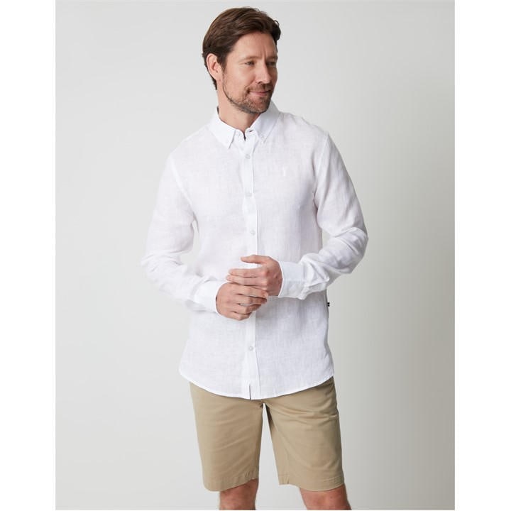Saltwell Men's White Long-Sleeve Oxford Shirt in Size L, Sports Direct