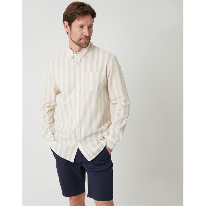 Saltwell Men's Neutral Long-Sleeve Oxford Shirt in Size L, Sports Direct