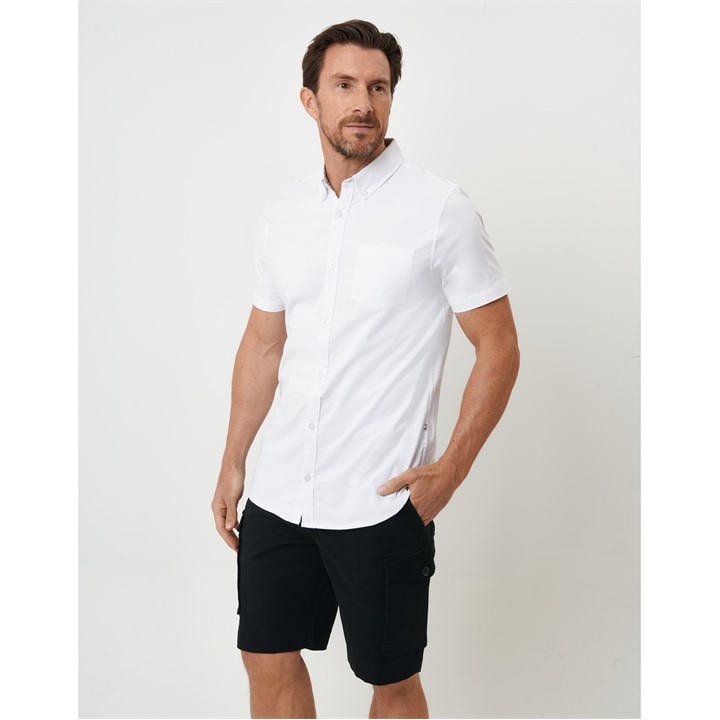 Saltwell Men's White Short-Sleeve Oxford Shirt in Size M, Sports Direct