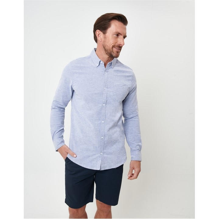 Saltwell Men's Blue Long-Sleeve Oxford Shirt in Size L, Sports Direct
