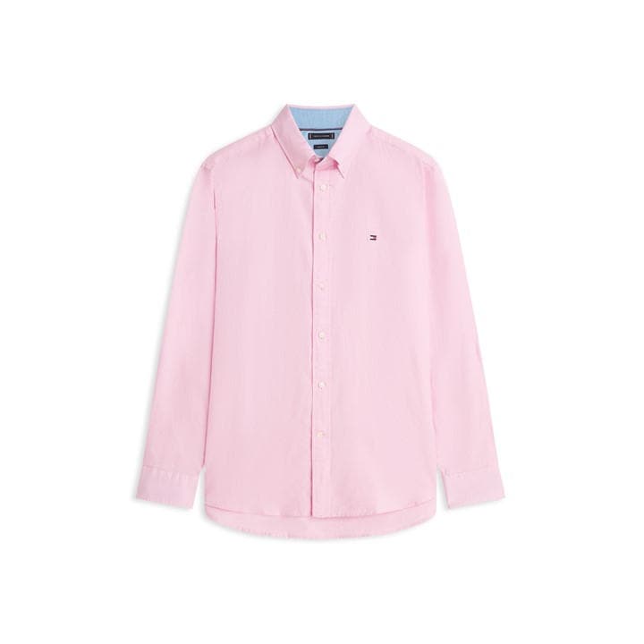 Tommy Hilfiger Men's Pink Long Sleeve Shirt in Size XL, Sports Direct