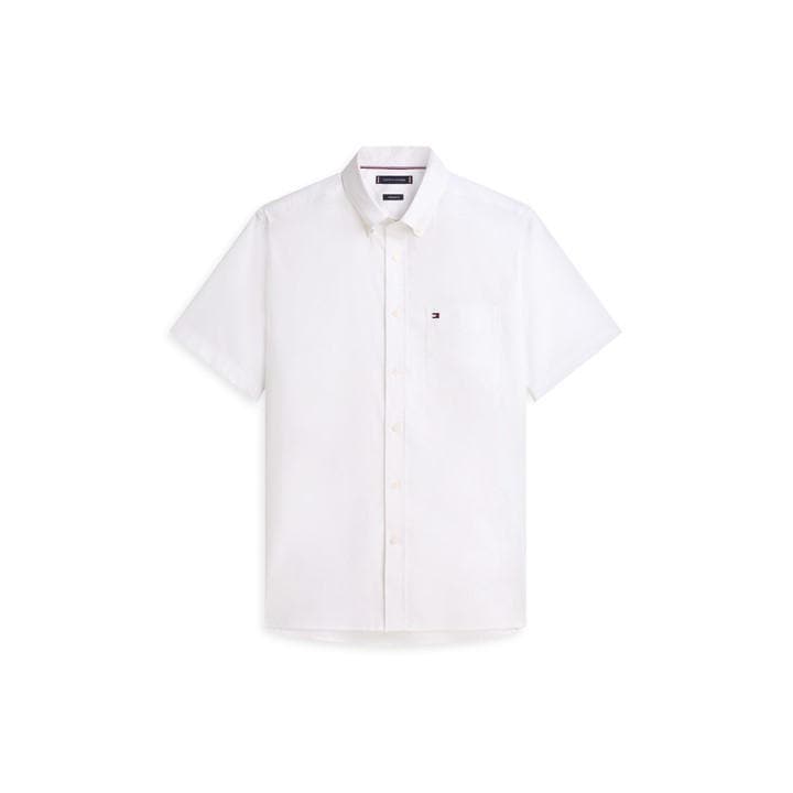 Tommy Hilfiger Men's White Short Sleeve Plain Shirt in Size M, Sports Direct