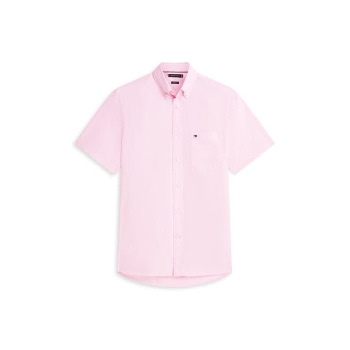 Tommy Hilfiger Men's Short Sleeve Plain Shirt Pink Extra Large - Image 3