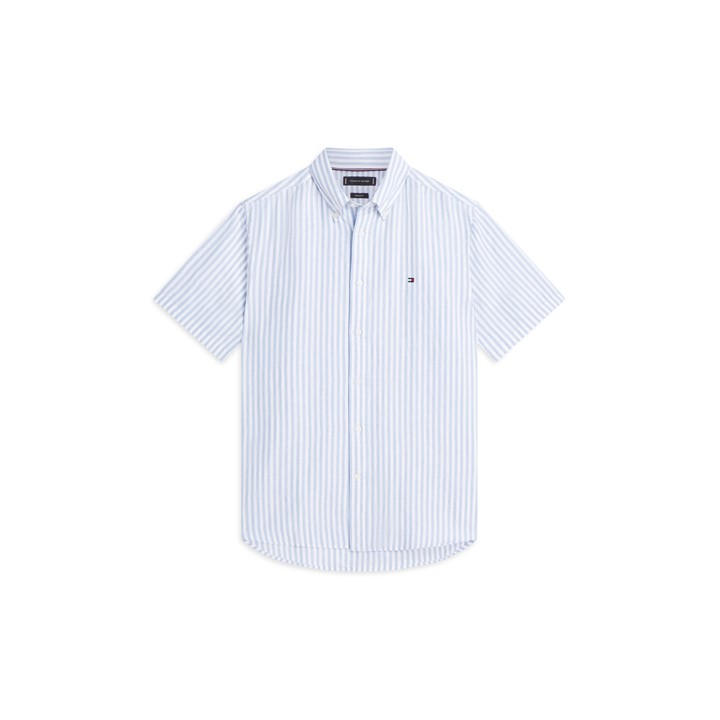 Tommy Hilfiger Men's Blue Patterned Short Sleeve Shirt in Size XL, Sports Direct