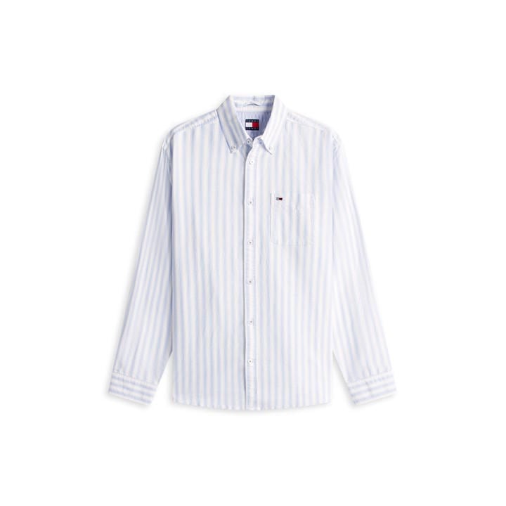 Tommy Jeans Men's Blue Long Sleeve Patterned Shirt in Size M, Sports Direct