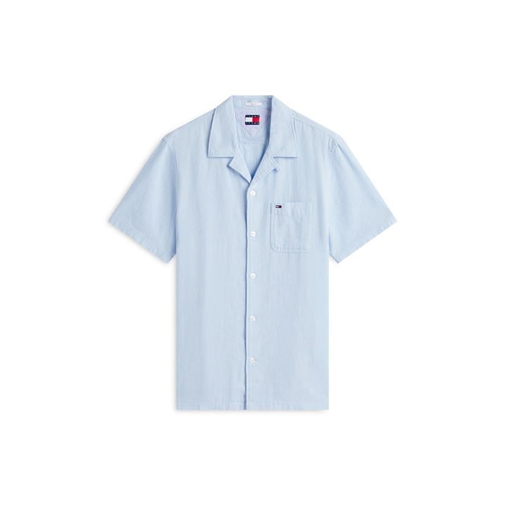 Tommy Jeans Men's Blue Short Sleeve Plain Shirt in Size 2XL, Sports Direct
