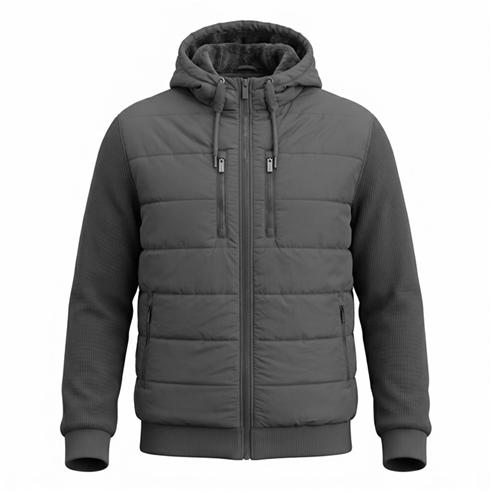 Firetrap - Mens Sartorial Padded Quilted Long Sleeve Hybrid Jacket