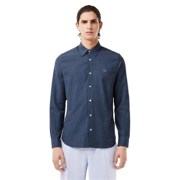 Lacoste Men's Blue Long Sleeve Plain Shirt in Size XS, Sports Direct