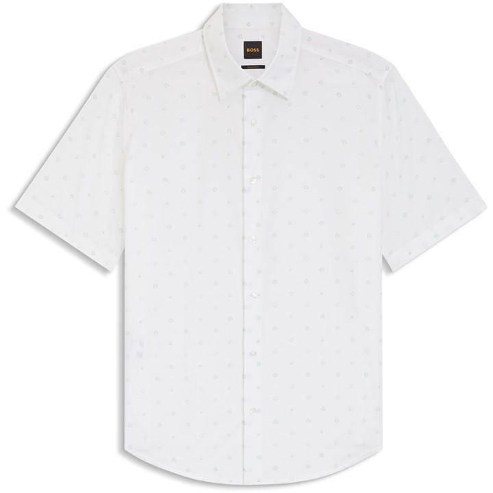 Boss Men's White Orange Short Sleeve Shirt in Size XL, Sports Direct