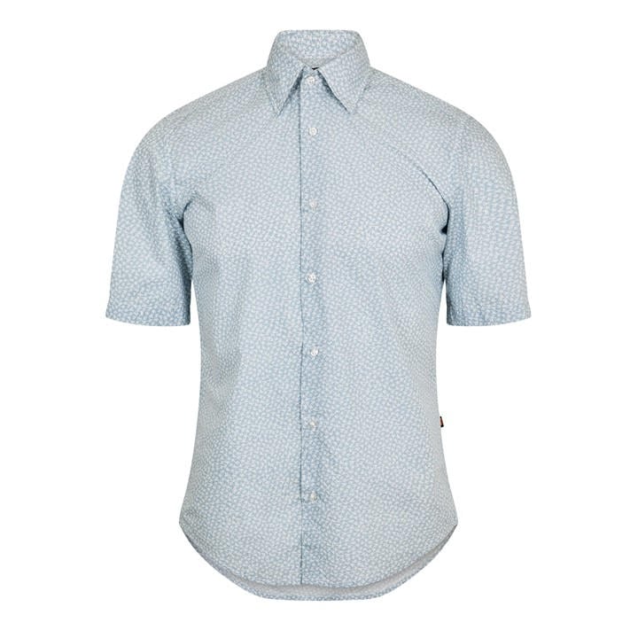Boss Men's Blue Orange Short Sleeve Shirt in Size 2XL, Sports Direct