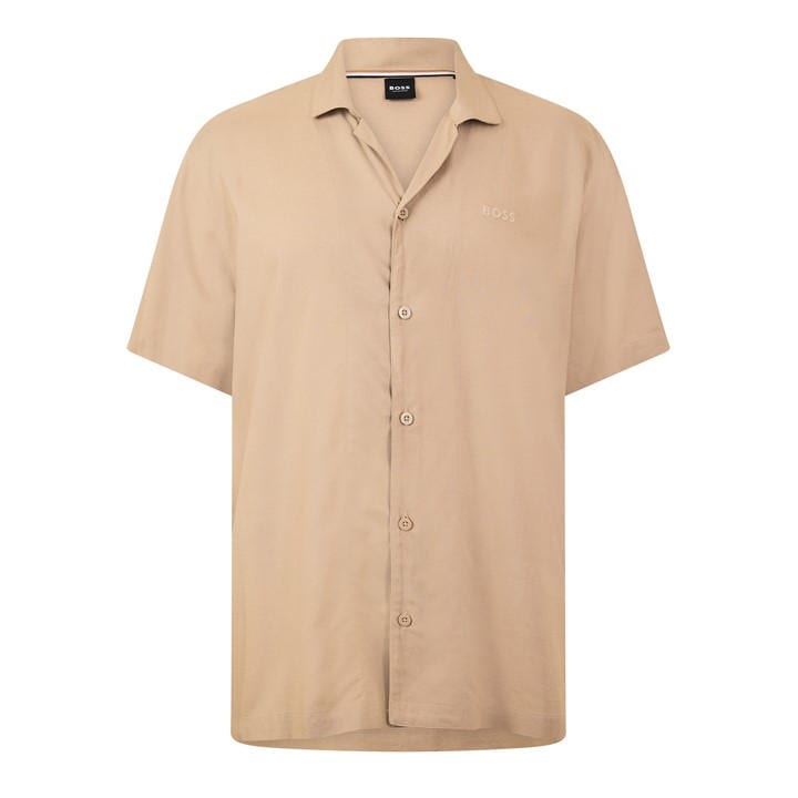 Boss Men's Brown Short Sleeve Plain Shirt in Size M, Sports Direct