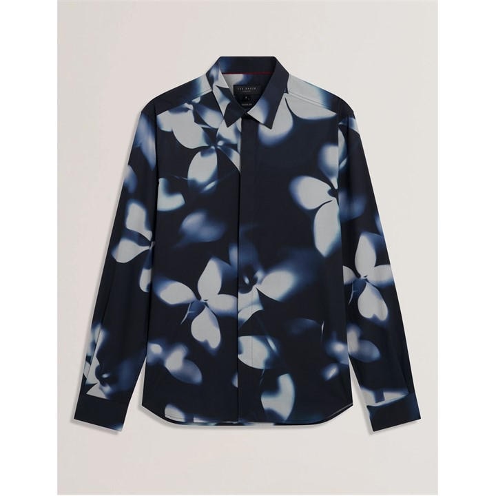 Ted Baker Men' Blue Long Sleeve Floral Patterned Shirt in Size S, Sports Direct