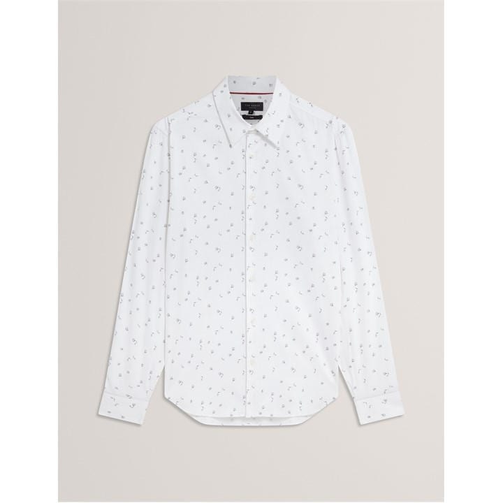 Ted Baker Men's White Long Sleeve Floral Patterned Shirt in Size M, Sports Direct