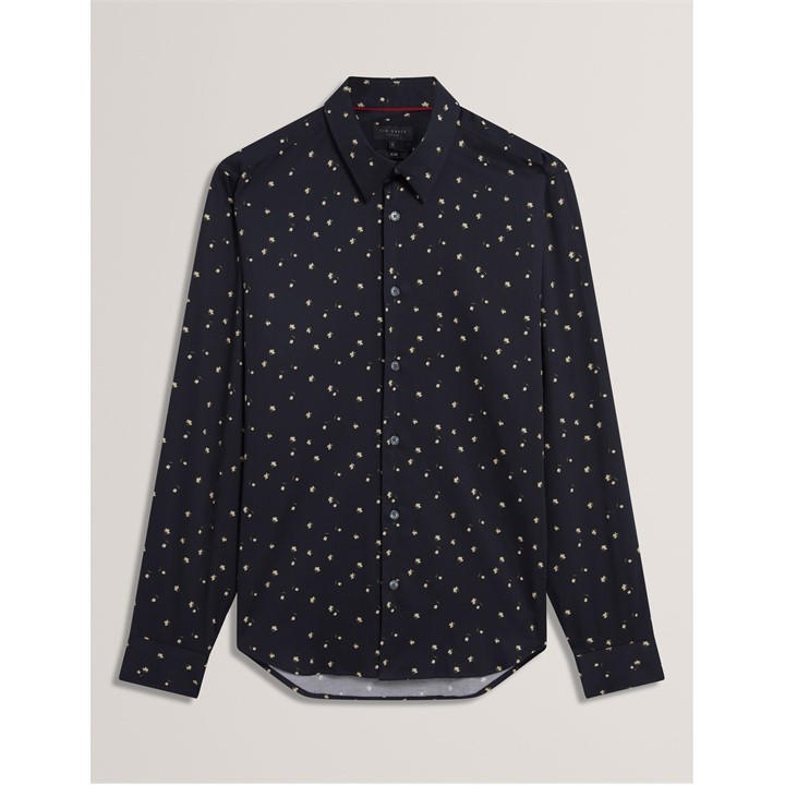 Ted Baker Men' Blue Long Sleeve Floral Patterned Shirt in Size S, Sports Direct
