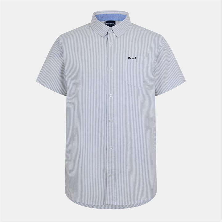 Bench Men's Grey Short-Sleeve Patterned Shirt in Size L, Sports Direct