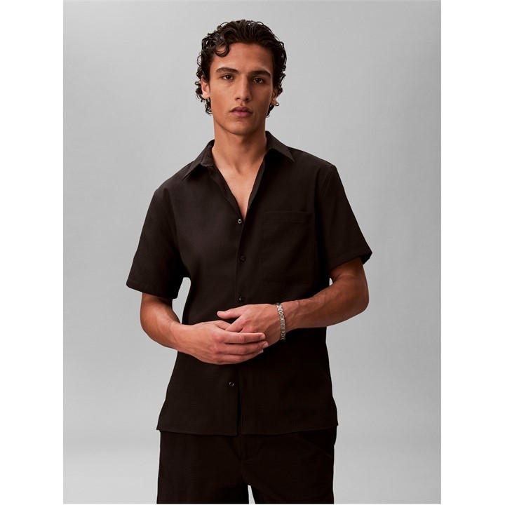 Calvin Klein Men's Black Short Sleeve Plain Shirt in Size 2XL, Sports Direct