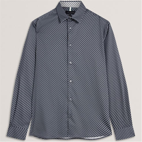 Ted Baker - Men's LS Slim Geo Long Sleeve Patterned Shirt