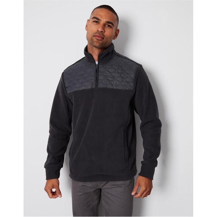 Threadbare Men's Grey Pedro Quarter Zip Sn62