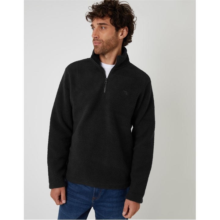 Threadbare Men's Black Tb Token Quarter Zip Fleece in Size 2XL, Sports Direct