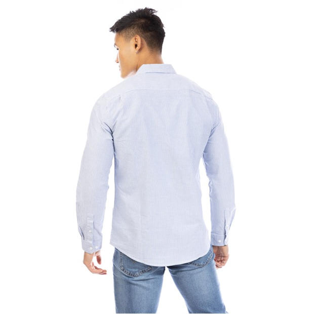 Navy/White - Peter Werth - Men's Long Sleeve Shirt