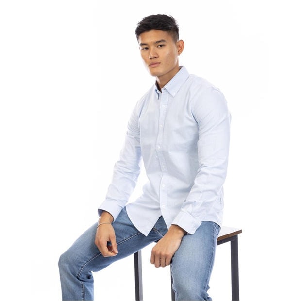 Blue/White - Peter Werth - Men's Long Sleeve Shirt