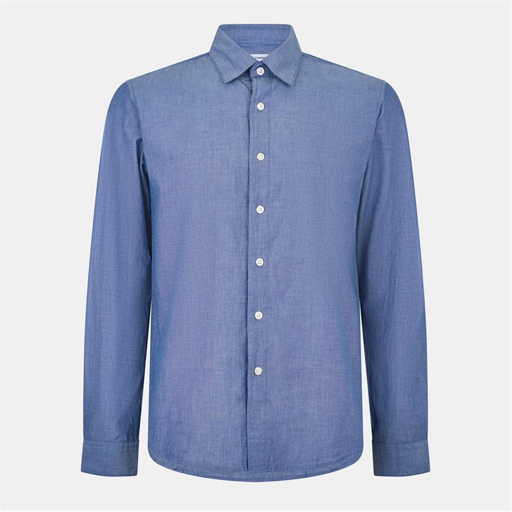 Peter Werth Men's Blue Short Sleeve Plain Shirt in Size L, Sports Direct