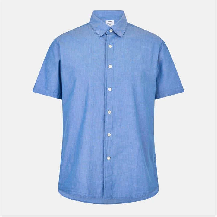 Peter Werth Men's Blue Short Sleeve Plain Shirt in Size XL, Sports Direct