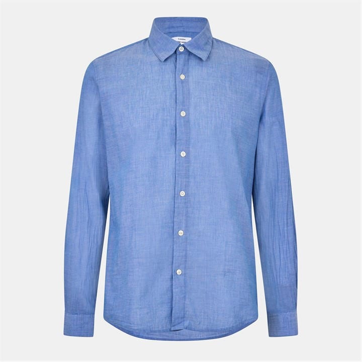 Peter Werth Men's Blue James Long Sleeve Plain Shirt in Size L, Sports Direct